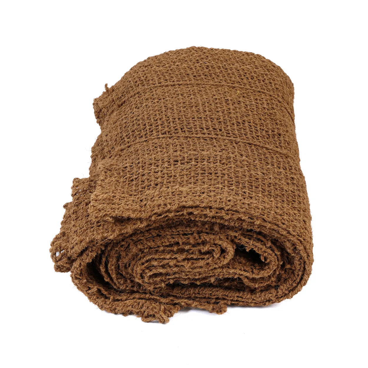 Earth-toned handcrafted fence from sustainable coconut fibers