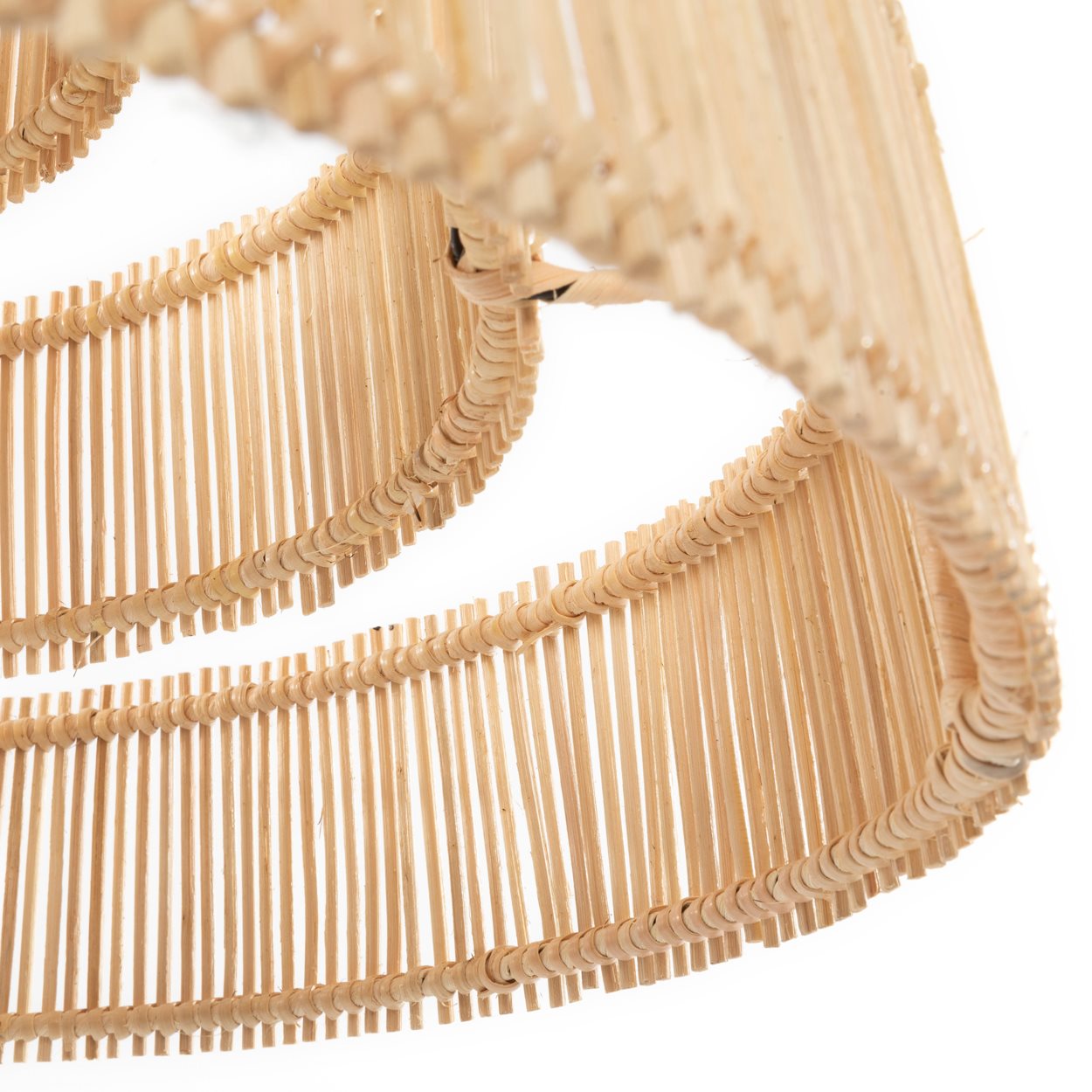Rattan wedding cake pendant lamp in natural color, perfect for creating a soft lighting effect