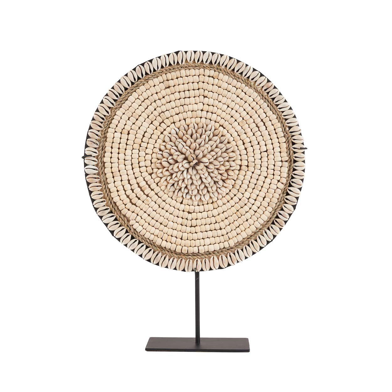 Shell ornament on stand – natural white coastal décor for elegant interiors