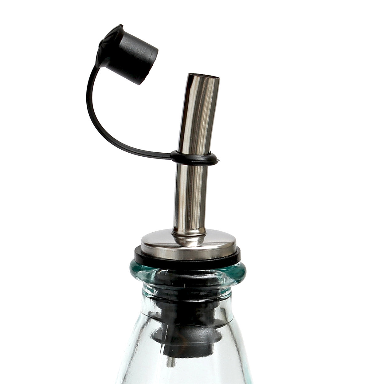 Elegant oil dispenser with narrow spout for mess-free use