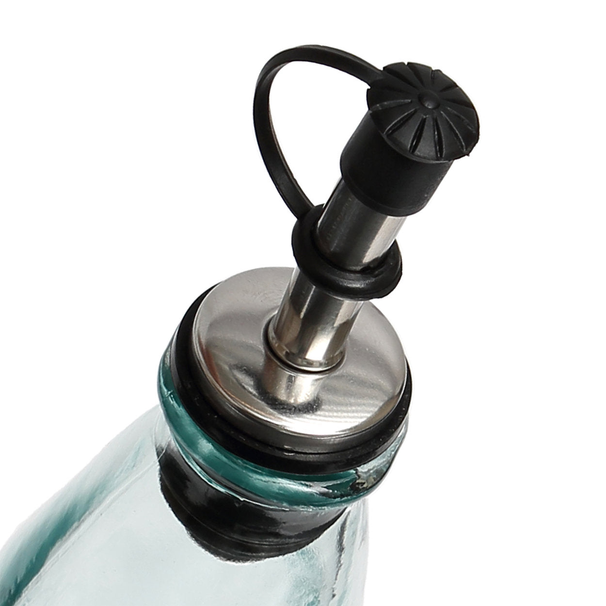 Durable blue glass olive oil bottle perfect for modern kitchens