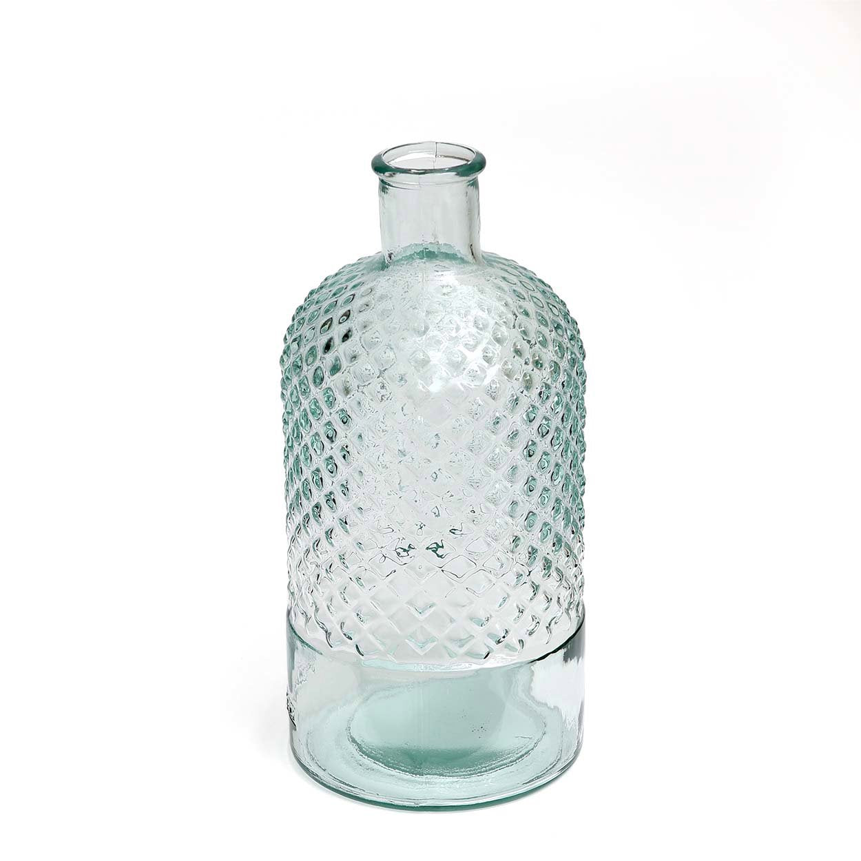 Engraved water bottle glass made from recycled blue glass – Zuanshi Bottle