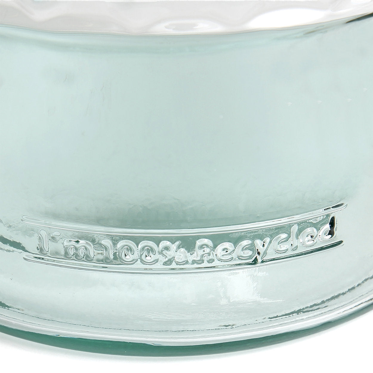 Elegant blue water bottle glass with unique texture