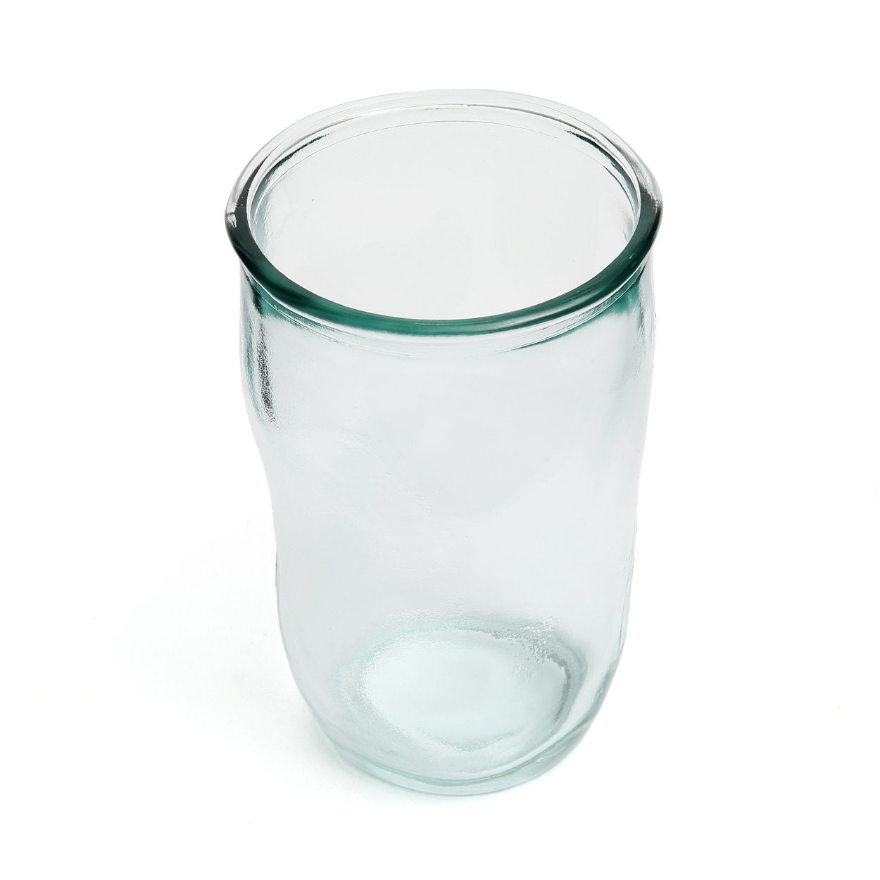 Modern blue glass tumbler inspired by origami design for stylish dining