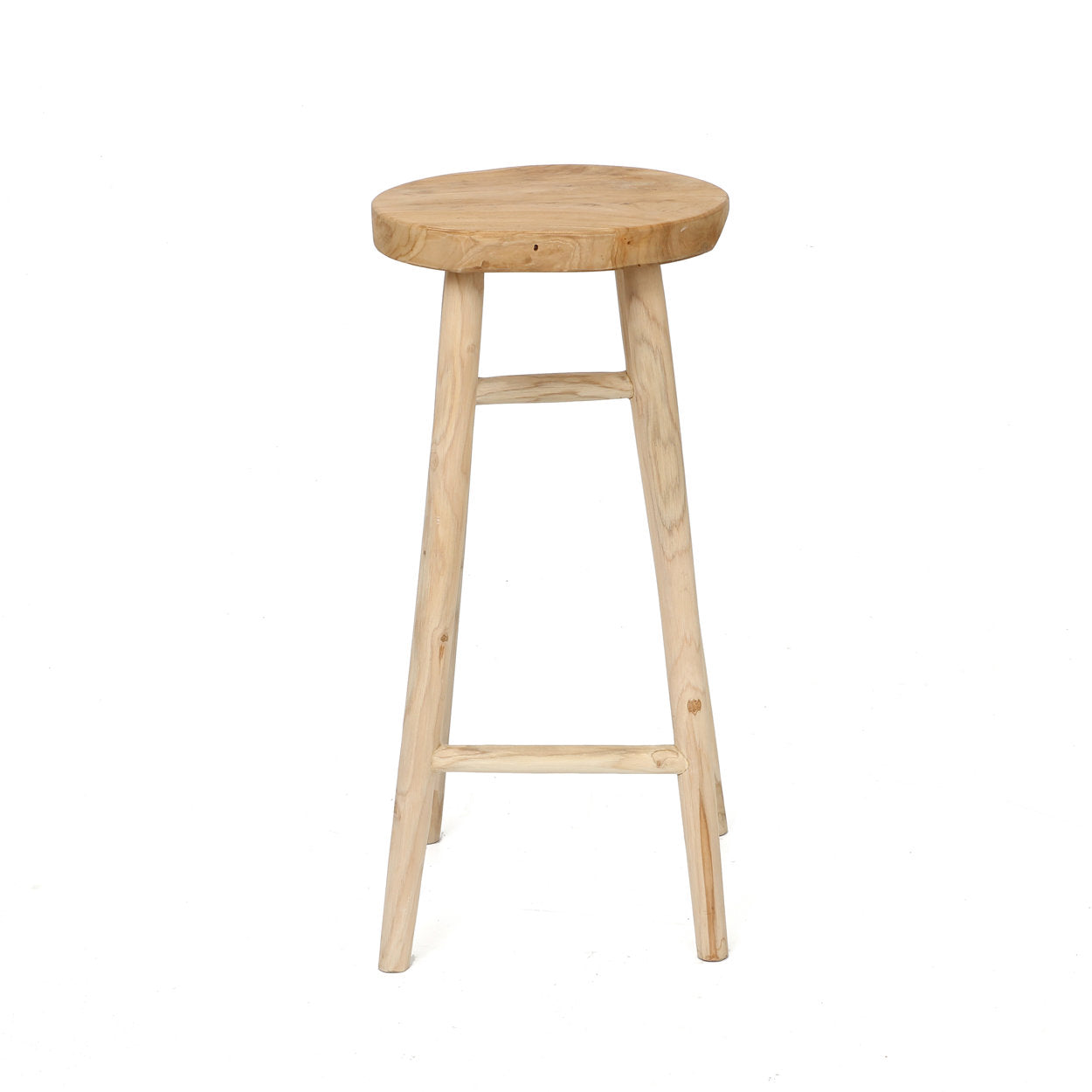 Wooden tall bar stool in natural teak, perfect for any bar setup