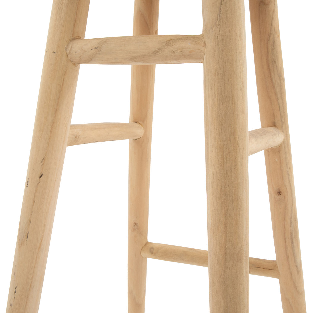 Solid wooden tall bar stool in natural finish, perfect for any setting