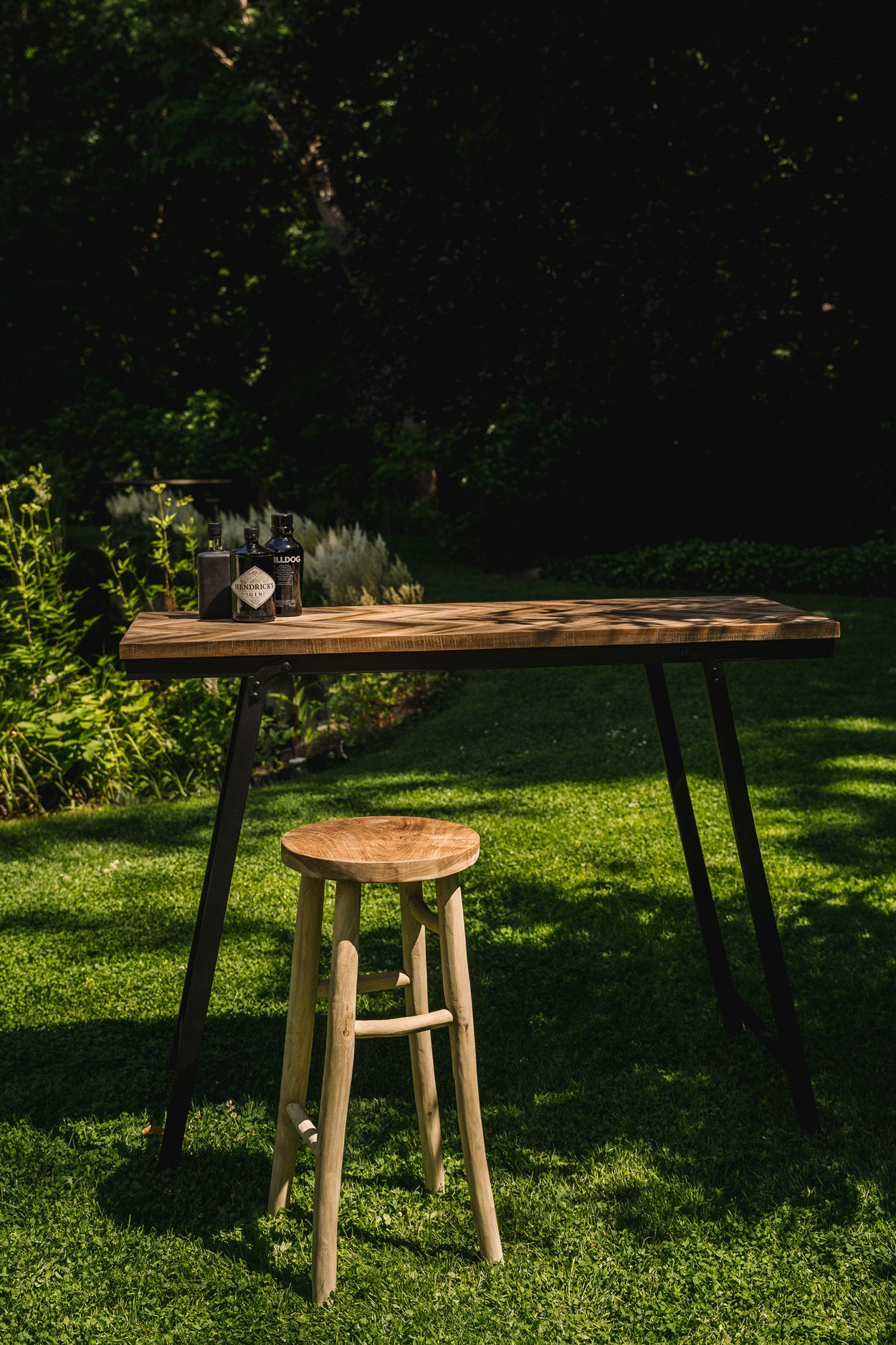 Wooden tall bar stools, handcrafted from teak wood for durability