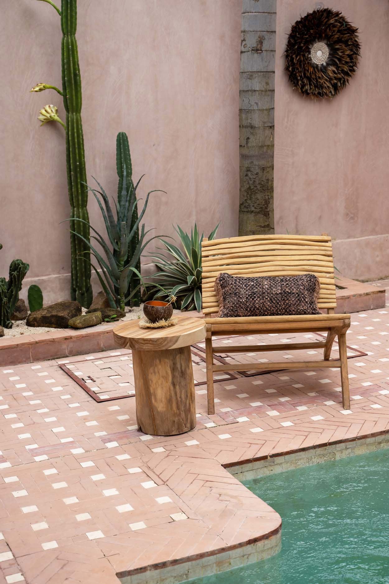 Islander teak wood lounge chair, crafted for comfort and relaxation