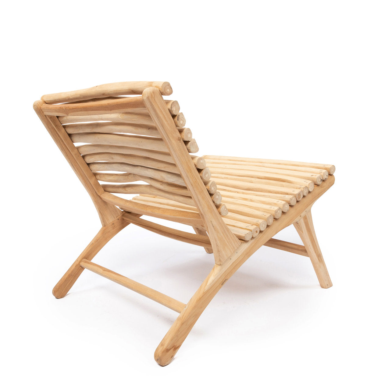 69 cm teak wood lounge chair with a unique design, perfect for any setting
