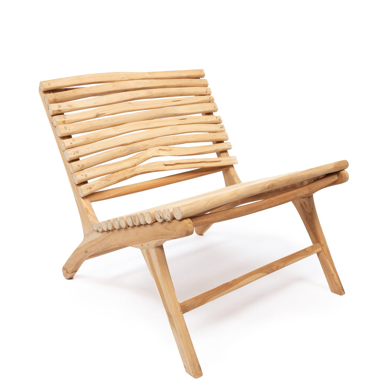 Teak wood lounge chair, handcrafted with a boho style for your home
