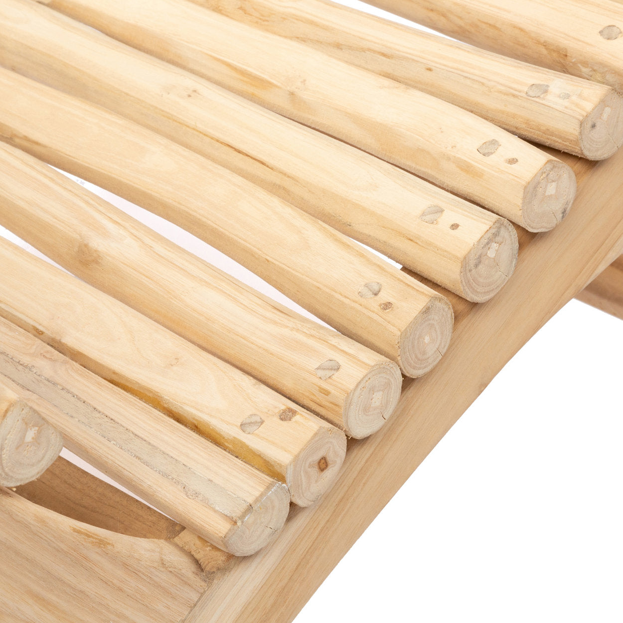 Islander teak wood lounge chair, natural finish and organic design