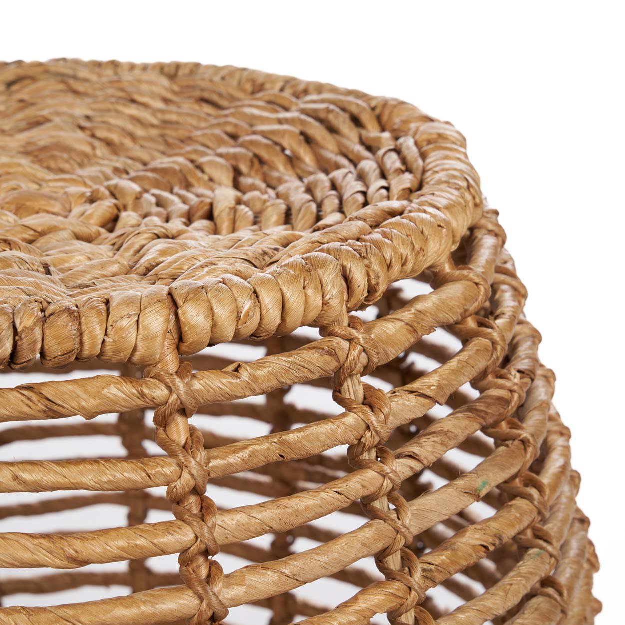Sustainable banana fiber stool with organic imperfections