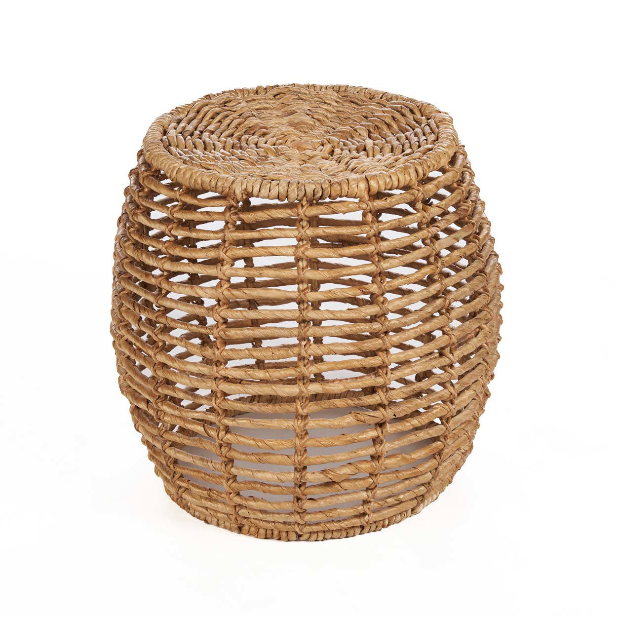 Banana leaf stool with natural woven texture