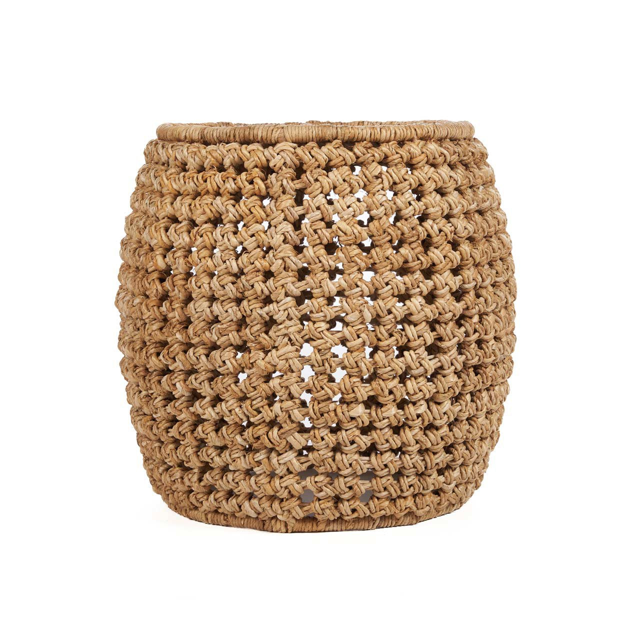 Versatile wicker stool ideal as a side table or accent piece