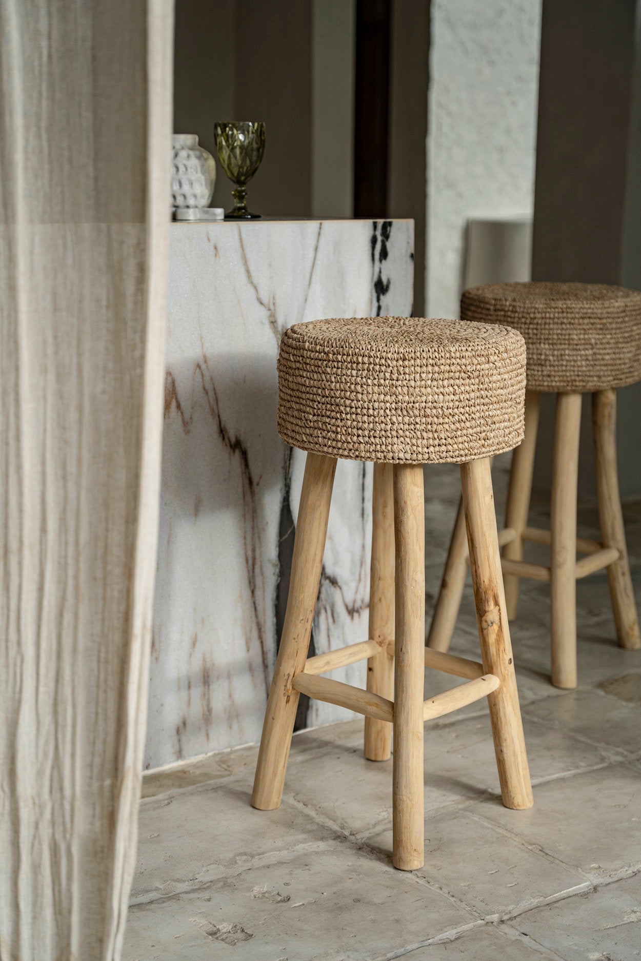 Eco-friendly tall stool for kitchen islands and bars