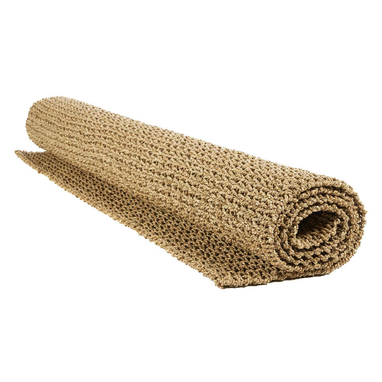 Handwoven large sisal rug in warm brown tone, ideal for cozy living rooms.