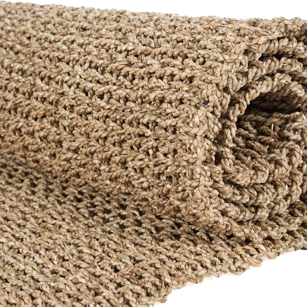 Boho-inspired natural runner rug with warm, neutral tones