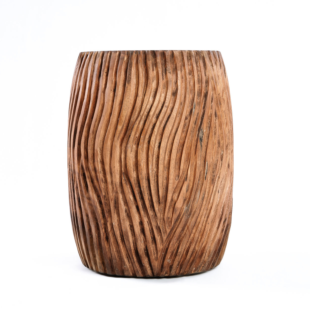 Celebes Stool - solid wood side table with unique texture