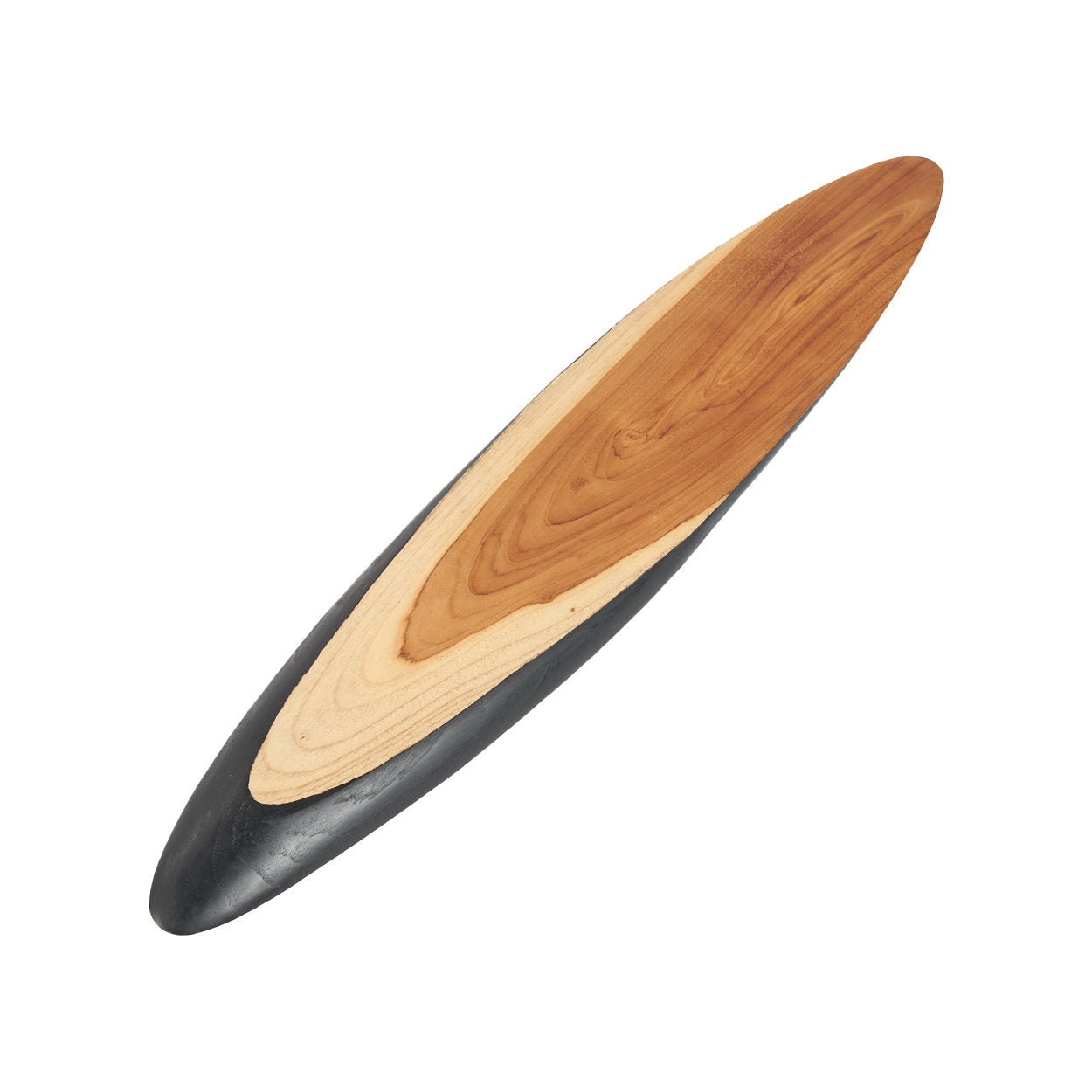 Teak serving plate in XL size, handcrafted for elegant presentation of snacks, tapas, or desserts.