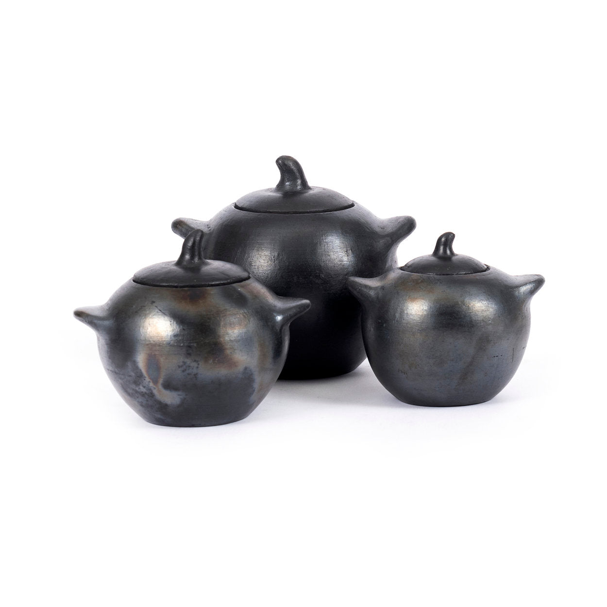 Handmade large ceramic storage jar, timeless black terracotta design for modern kitchens.