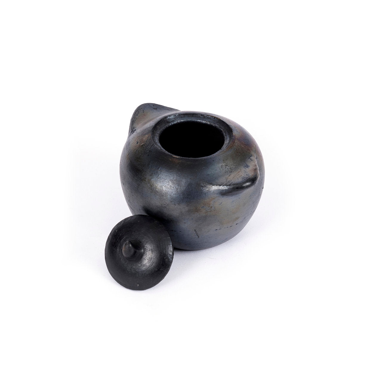 Rustic handmade terracotta jar, large size, perfect for countertops or open shelving.