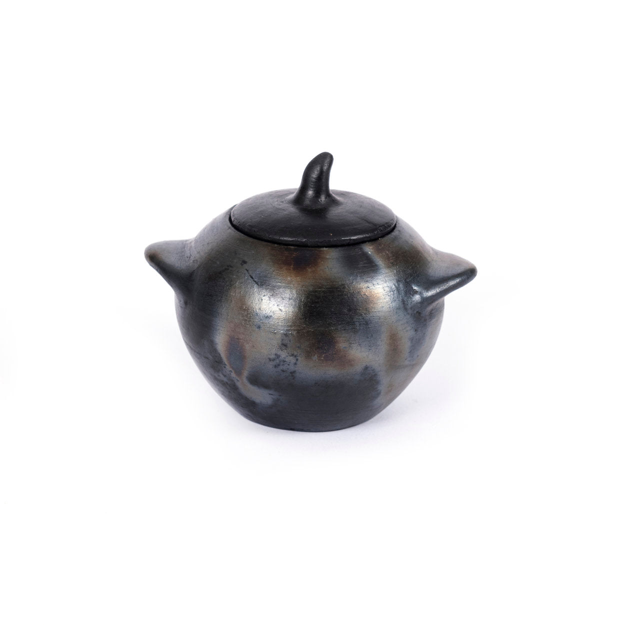 The Burned Jar medium size, handmade ceramic jar in bold black terracotta finish.