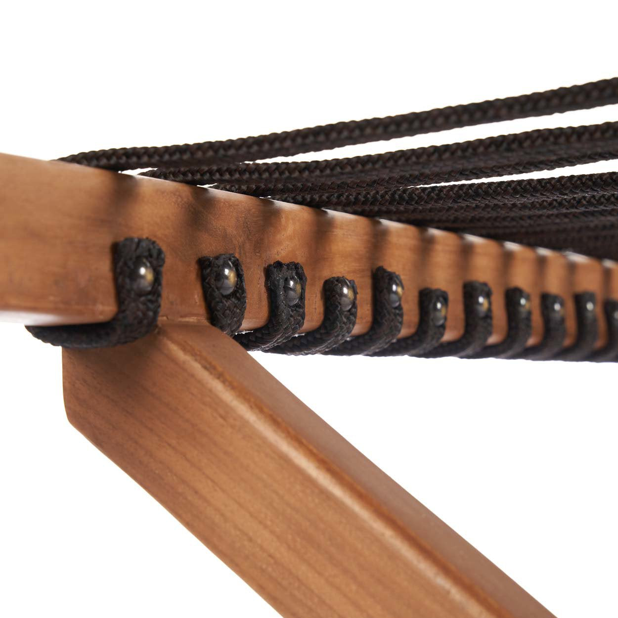 Large wooden luggage holder with durable frame and minimalist design