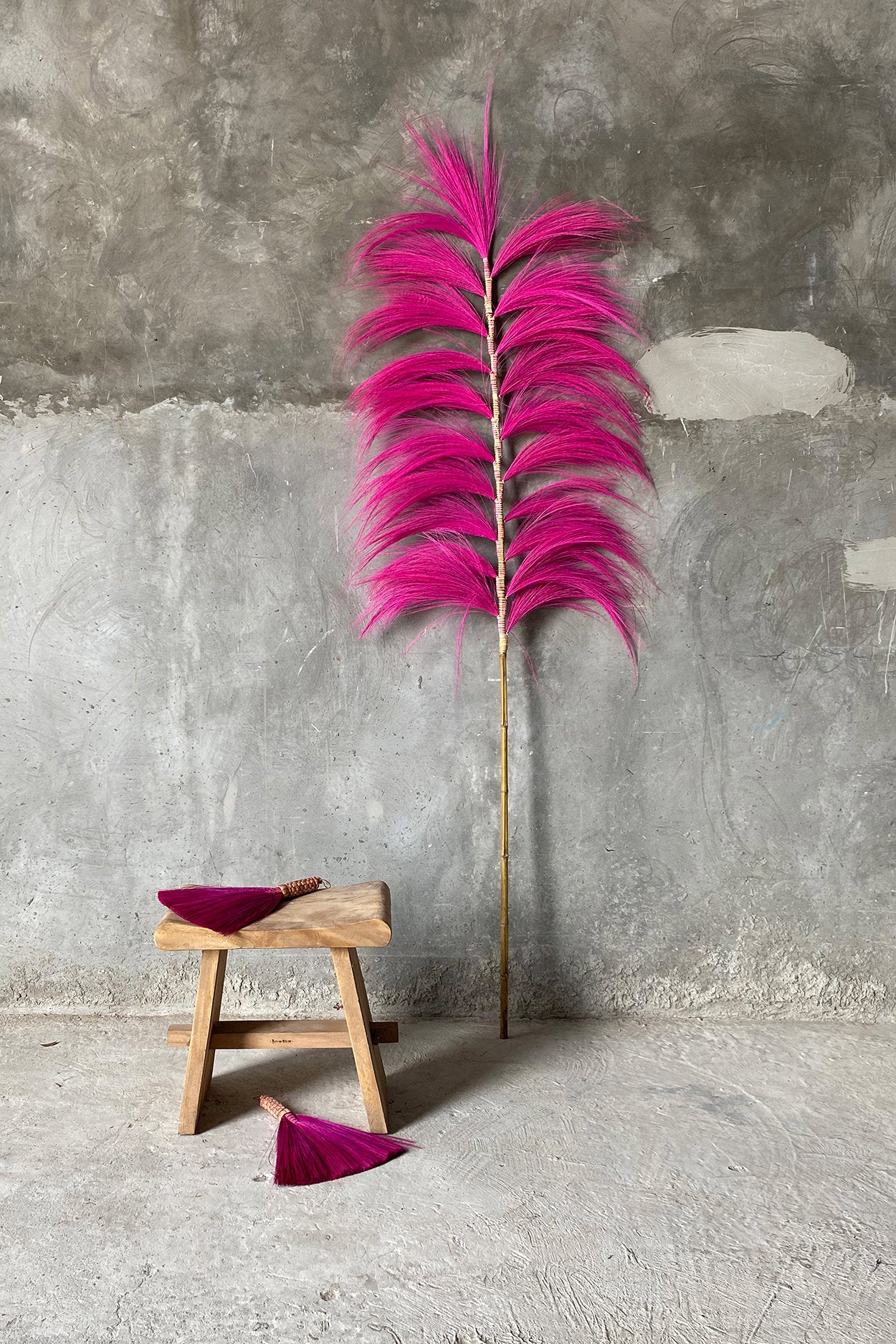 Minimalist 50 cm Suar wood stool, great for adding warmth to any room