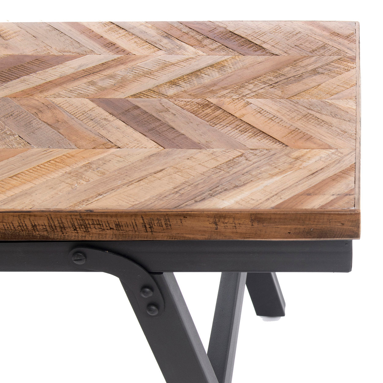 Foldable 150 cm herringbone bench, perfect for modern and rustic spaces