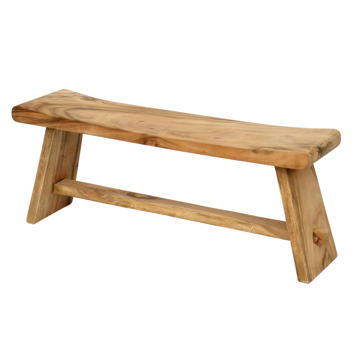 Suar wood bench 120 cm, handcrafted for a natural, boho chic look