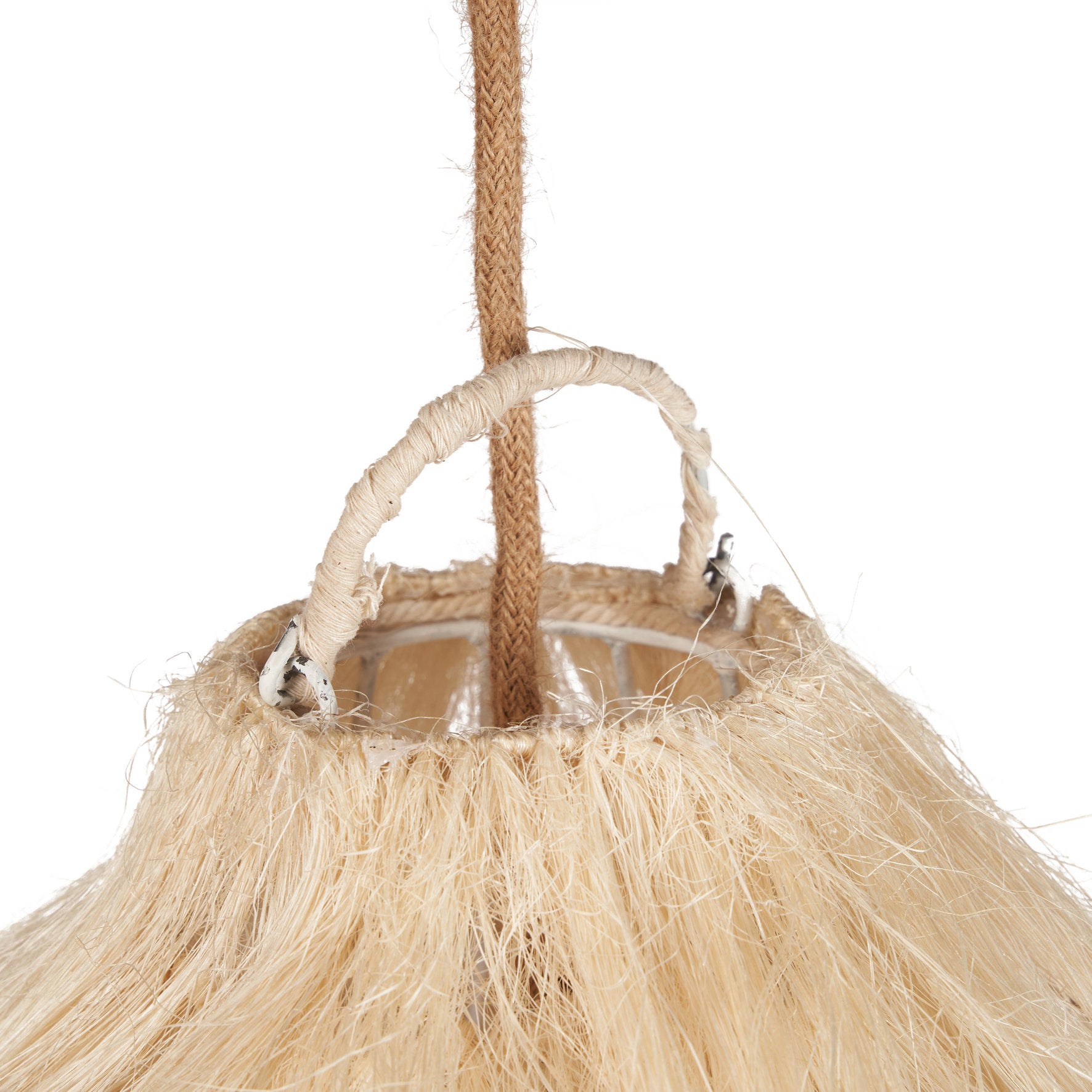 Large-scale hanging lamp with airy woven details, ideal for minimalist or coastal-inspired homes