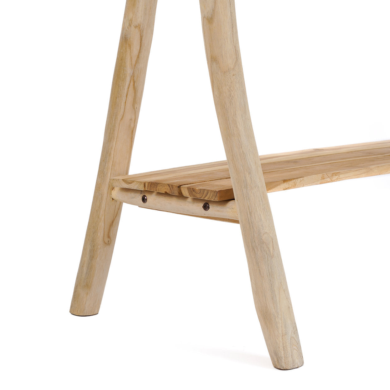 Sculptural wooden garment rack ideal for boho, rustic, or Scandinavian homes