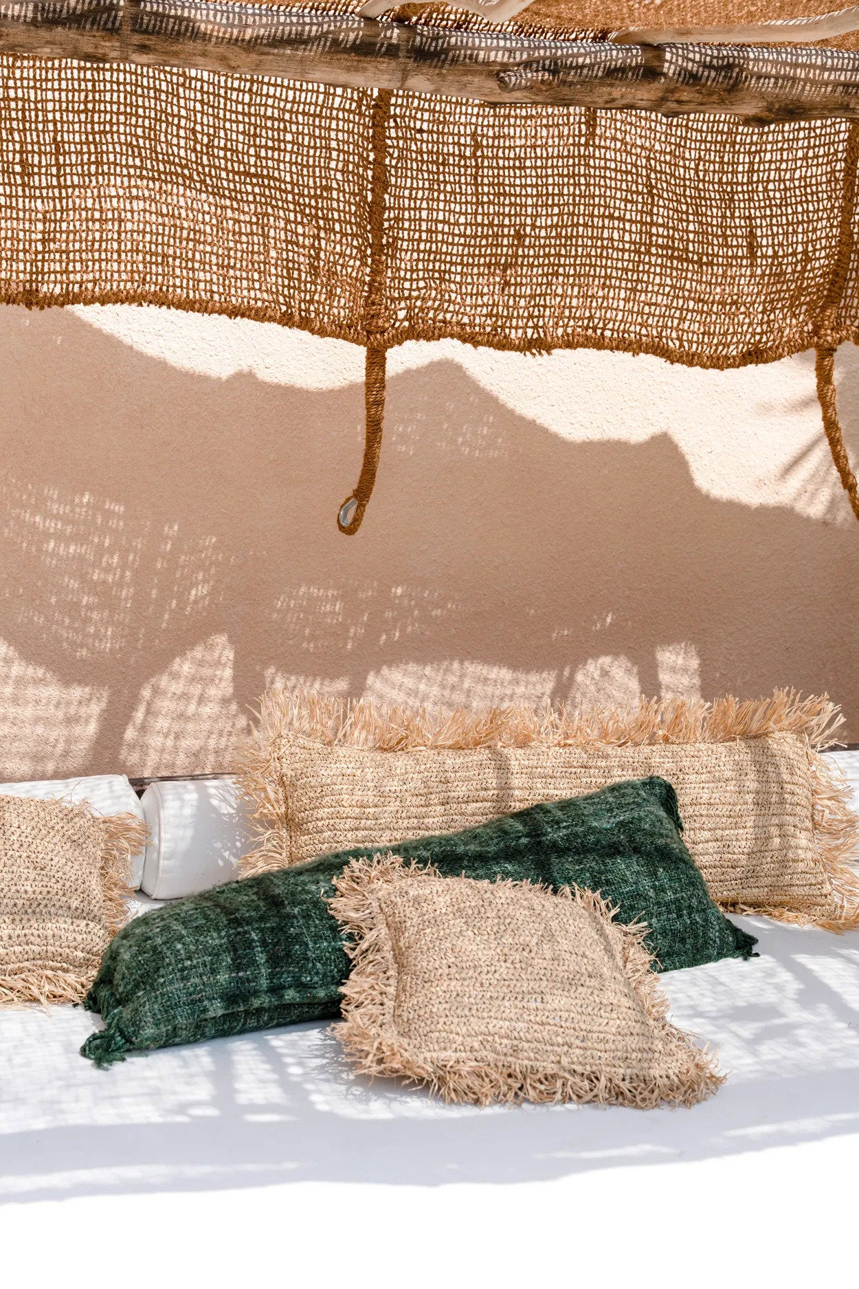 Rectangular boho cushion cover 35x100, ideal for your sofa or outdoor furniture.