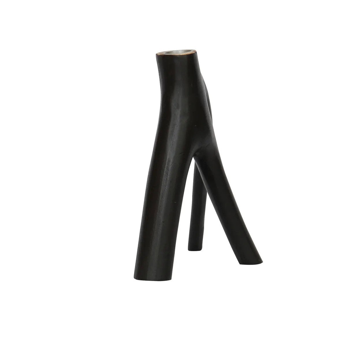 Organic black twig-shaped candle holder for artistic home accents