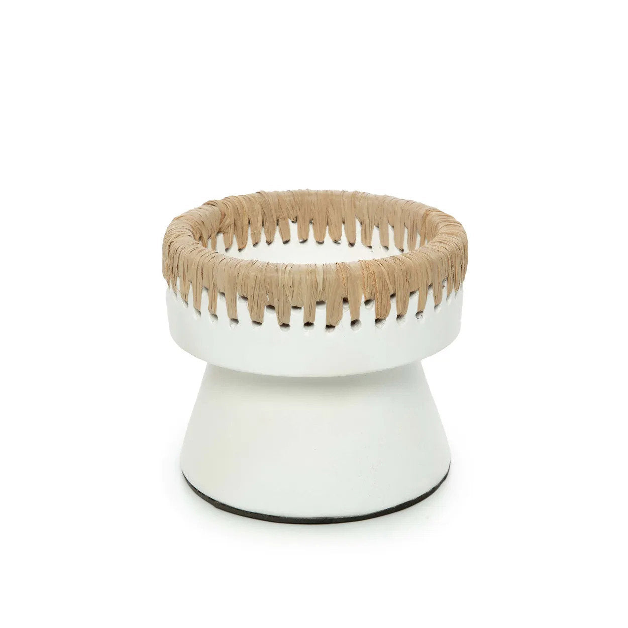 Boho candle holder in white natural finish, perfect for minimalist home décor
