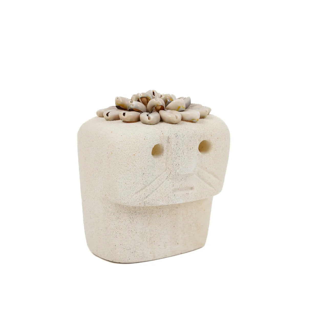 Artisan-made sandstone sculpture, combining durability with cultural and artistic appeal for home display.