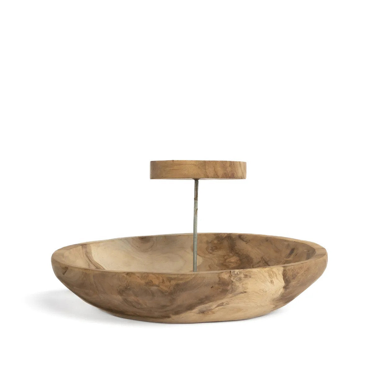 Candle plate wood with natural finish for rustic home décor
