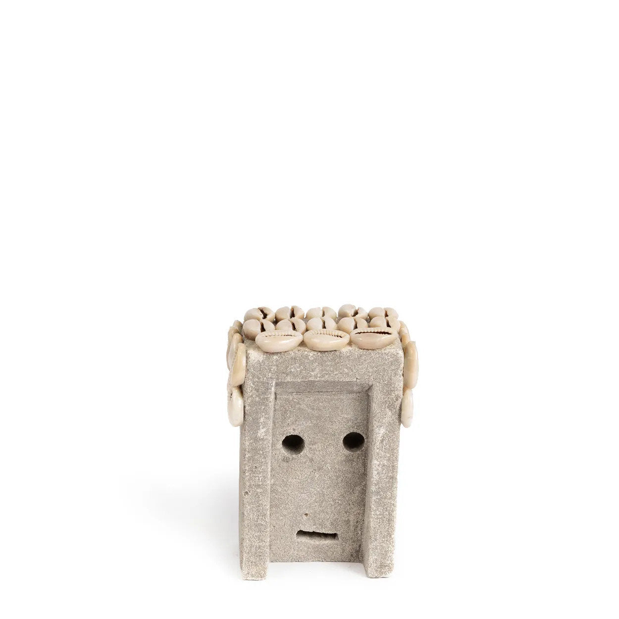 Decorative tribal figurine in natural grey sandstone, combining cultural artistry with stylish home décor.