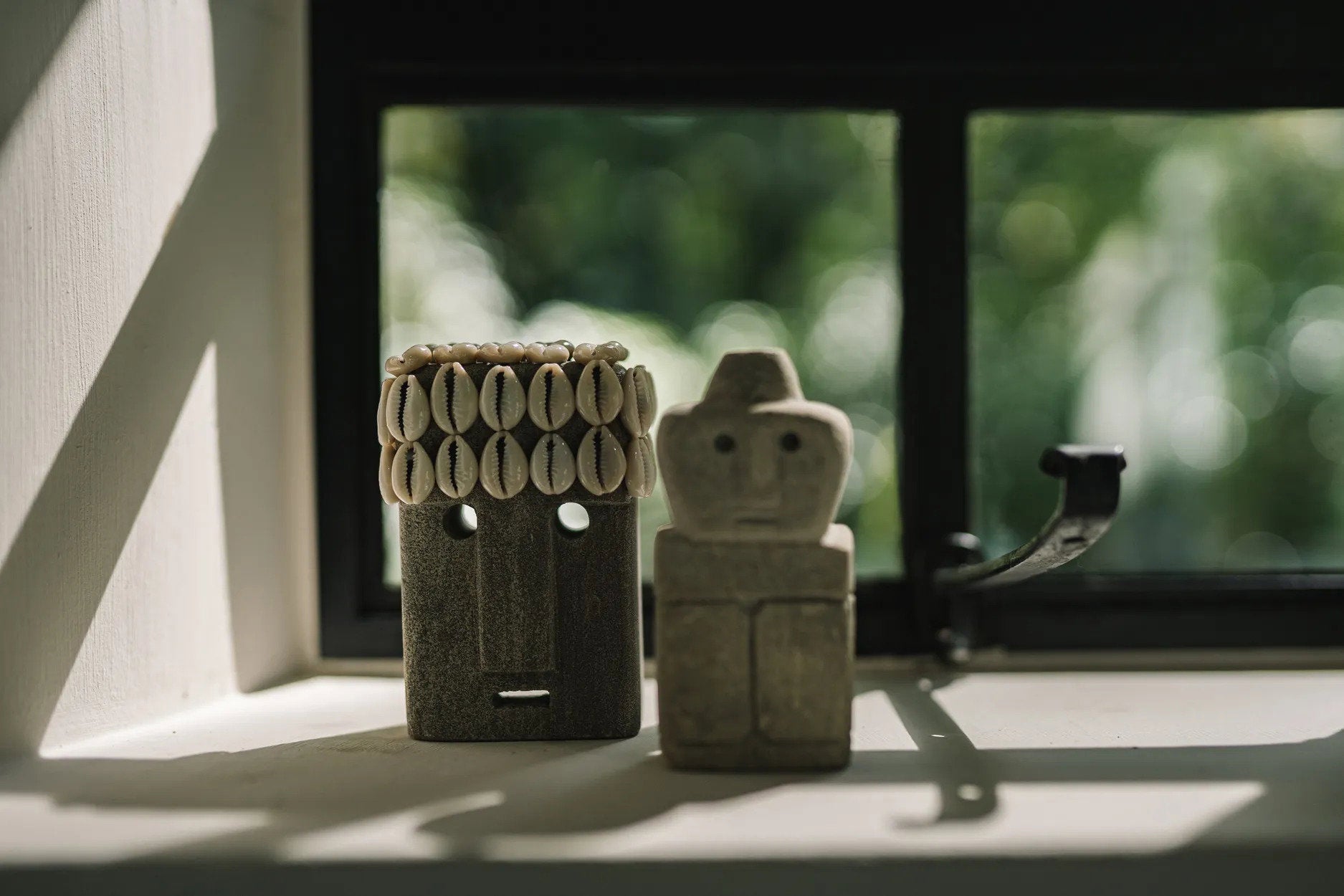 Handmade grey sandstone sculpture, a unique accent piece for modern, boho, or eclectic décor.