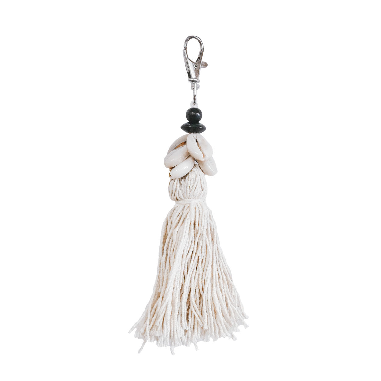 the-cowrie-tassel-keychain-white