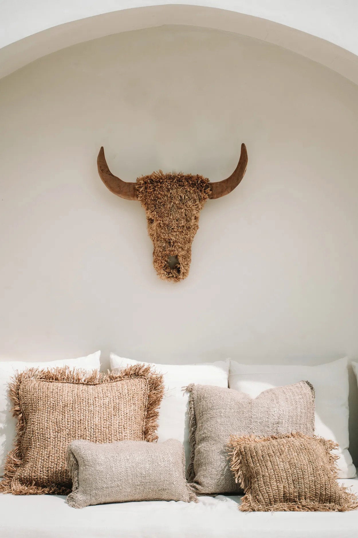 40x40 raffia cushion cover with a natural, earthy vibe for any room.