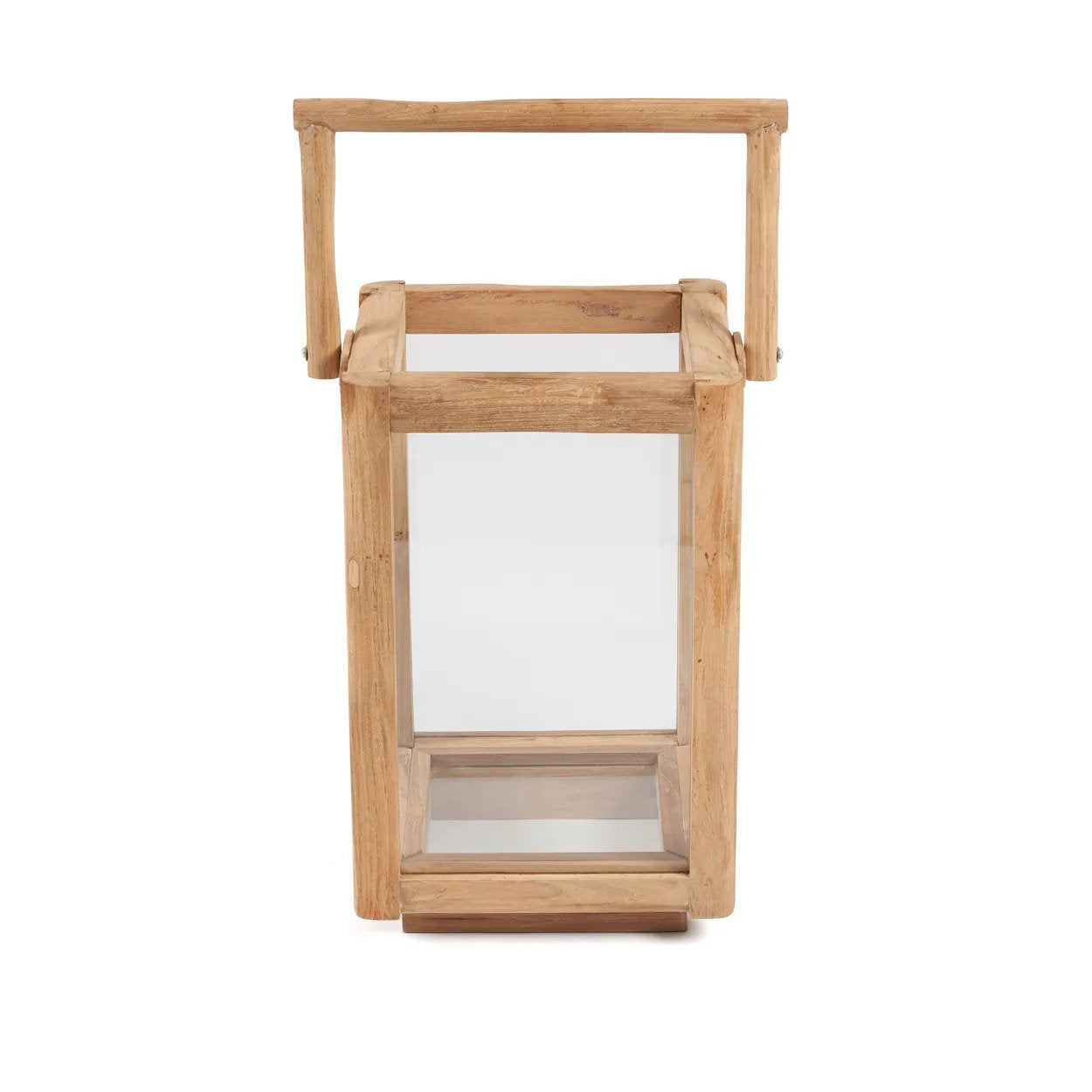 Small decorative candle holder with tropical teak wood charm