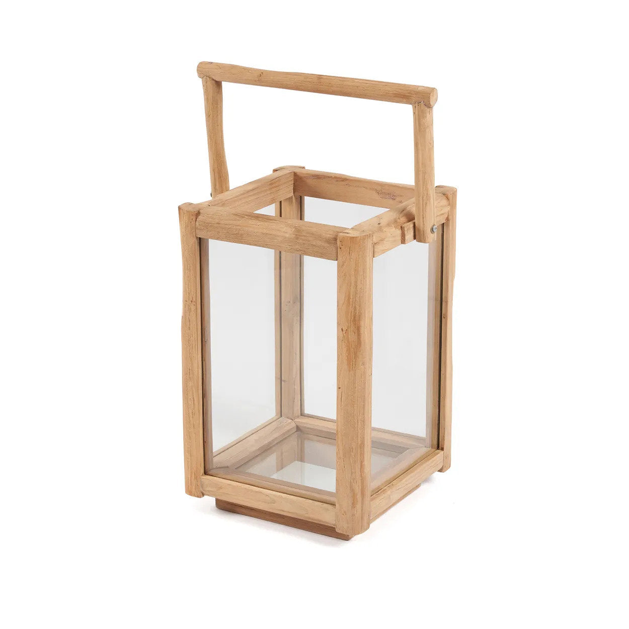Rectangular wood lantern perfect for soft candlelit ambiance
