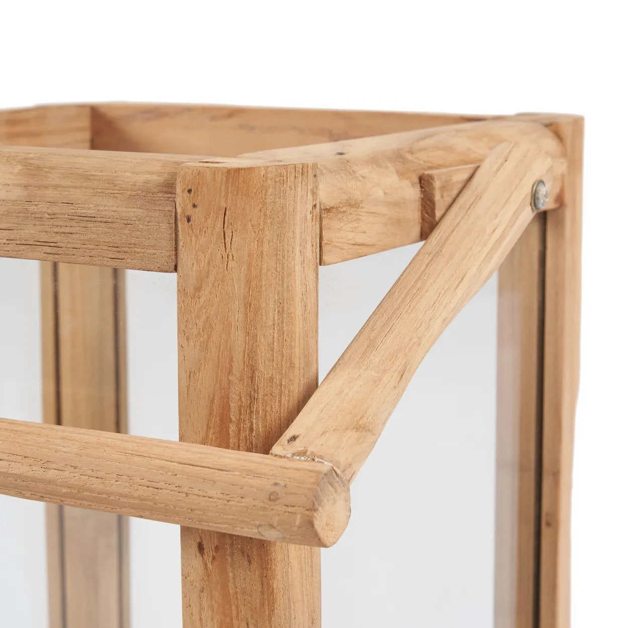 Rustic wood lantern for garden, patio, or living room glow