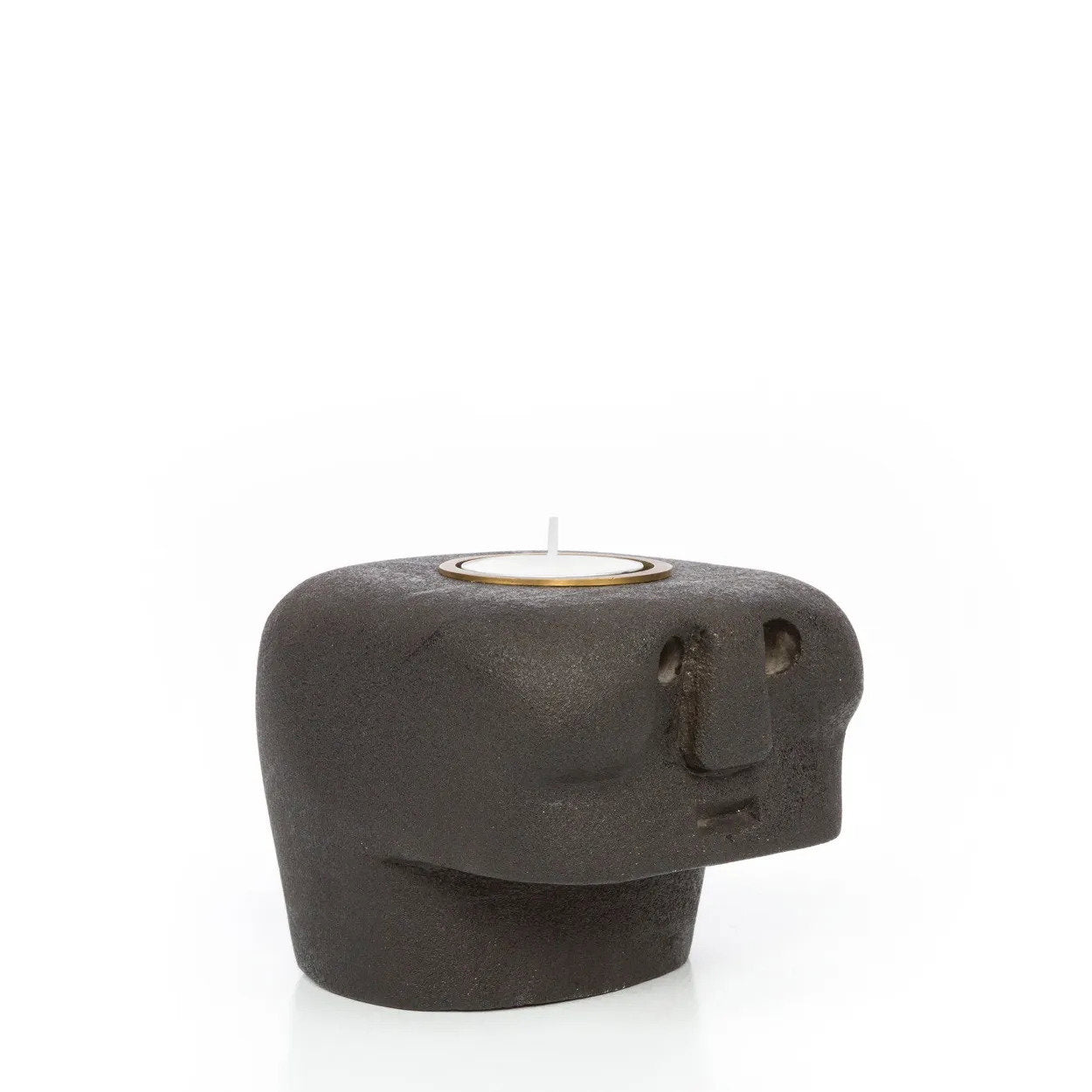 Natural sandstone decor piece, doubles as a candle holder
