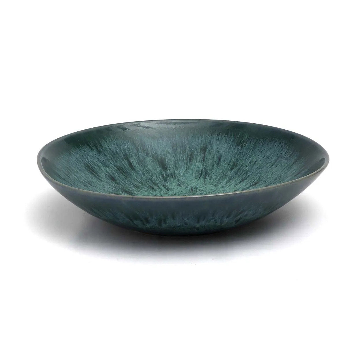 Blue pasta plate set of 4 in durable stoneware, perfect for stylish everyday dining