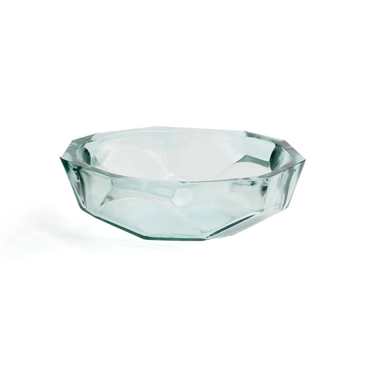 Origami Bowl Blue Medium decorative glass fruit bowl made from recycled glass