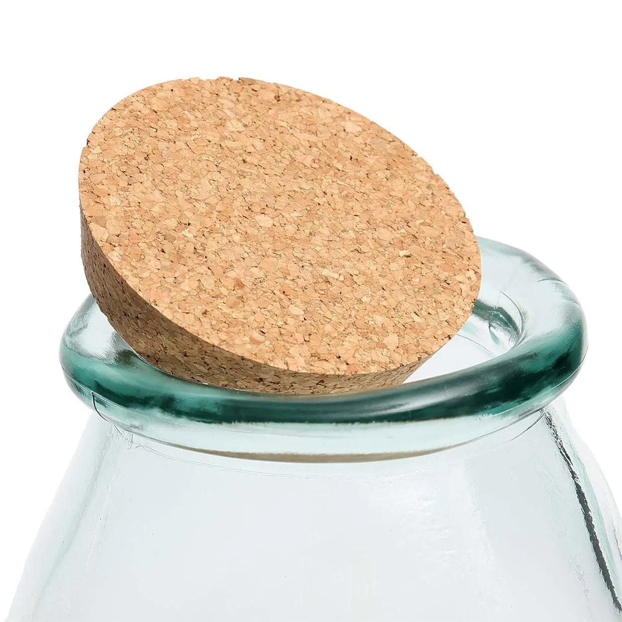 Eco-friendly glass jar with wood lid for storing jam or dry goods