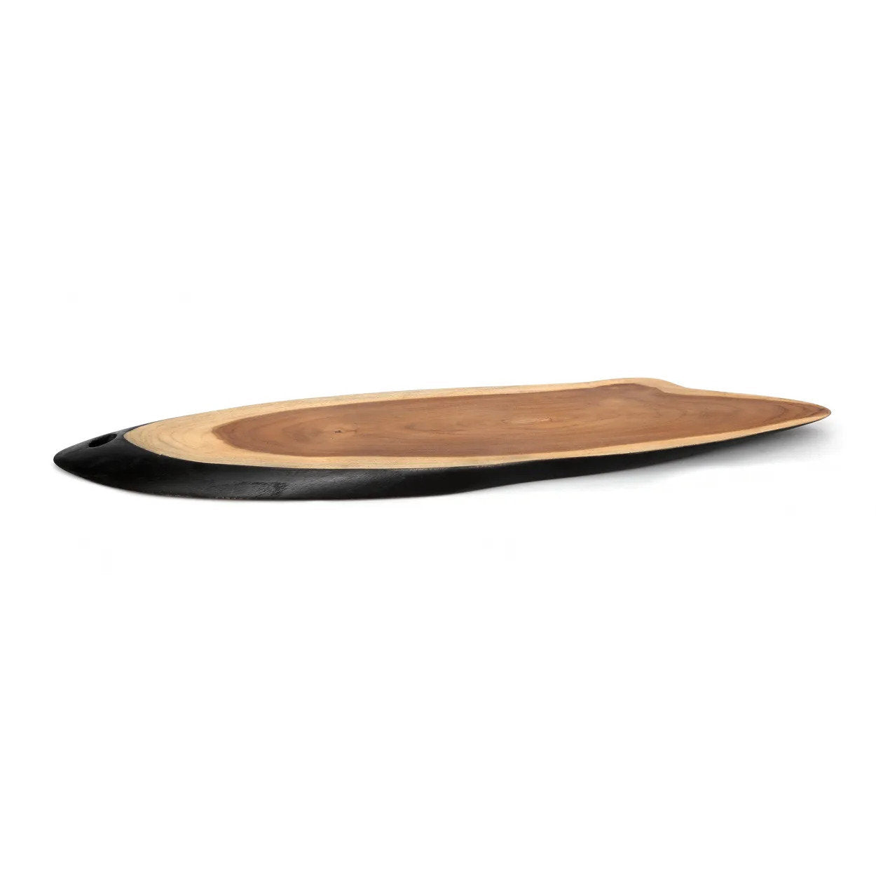 Durable large wooden plate, blending rustic charm with modern design for versatile table styling.