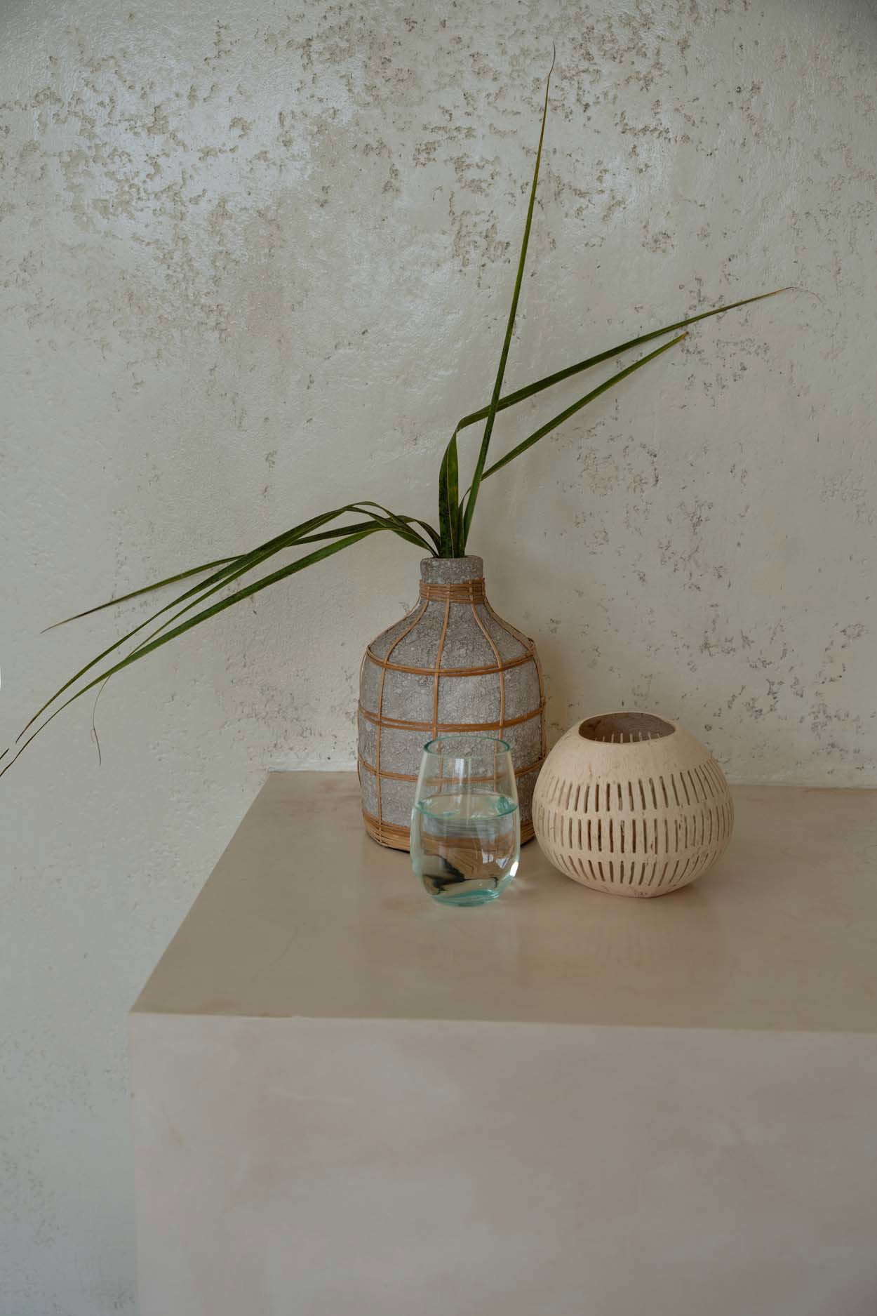 Handcrafted drinking glass with unique twist design